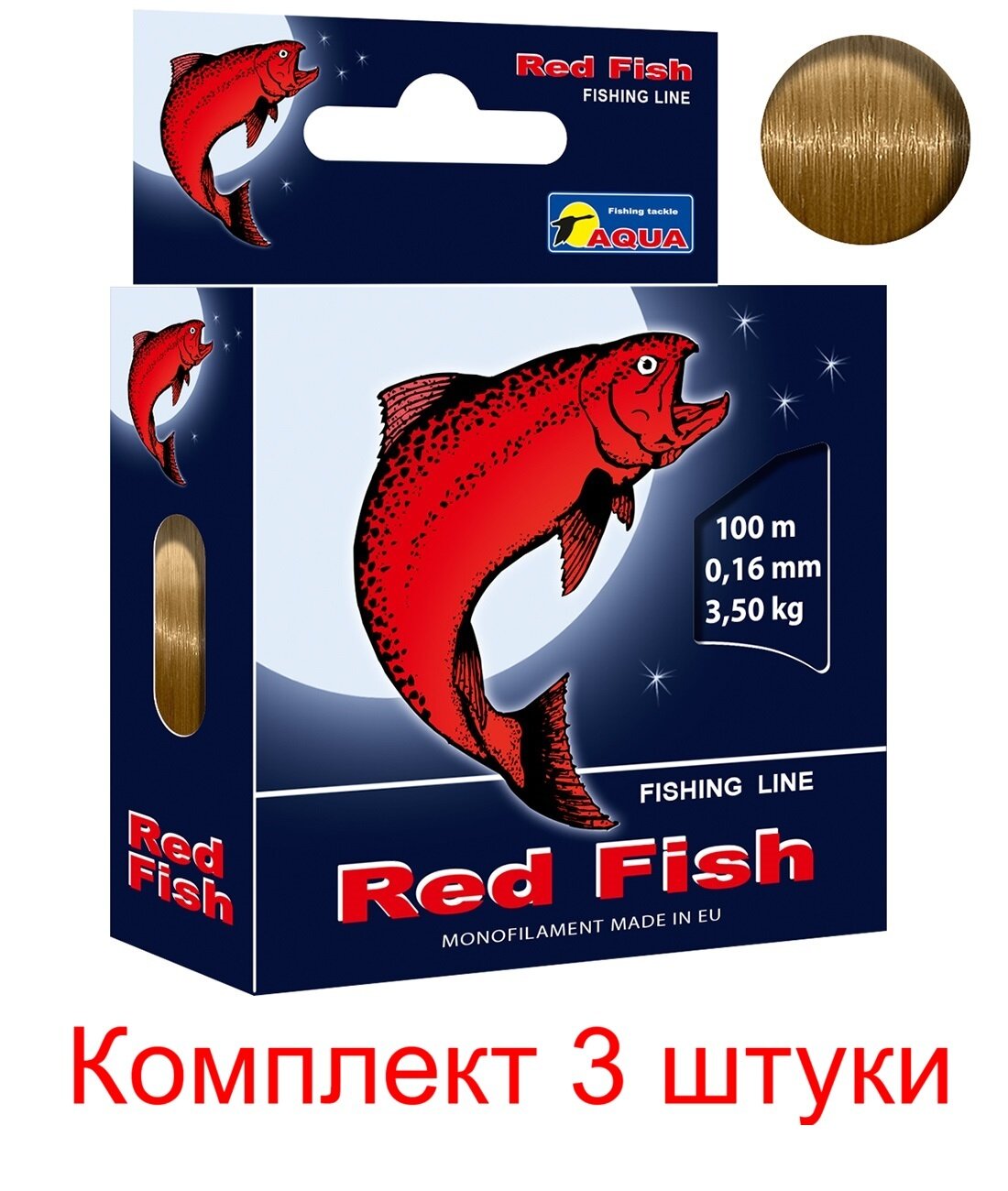 Монофильная леска для рыбалки Red Fish 016mm 100m ( 1 штука )