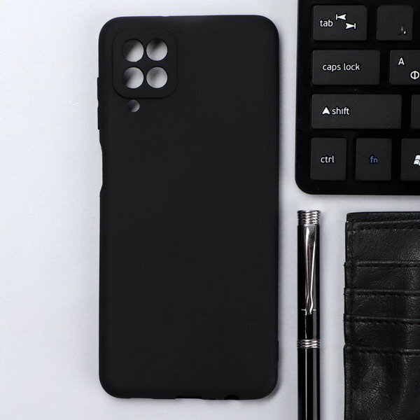 Чехол для Samsung Galaxy A12, силиконовый, матовый, черный
