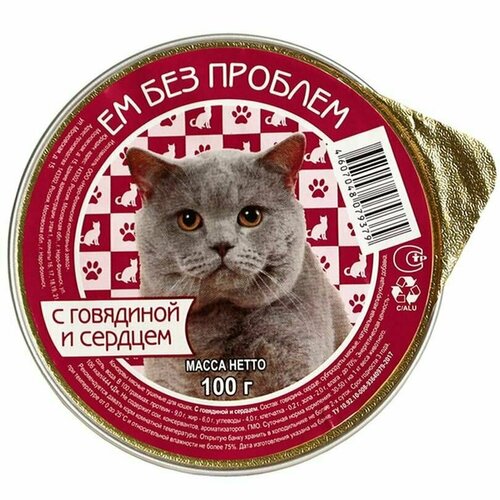 Корм консервированный для кошек Зоогурман, 100г, говядина и сердце, 1 шт корм консервированный для кошек зоогурман big cat нежная говядина 350 г