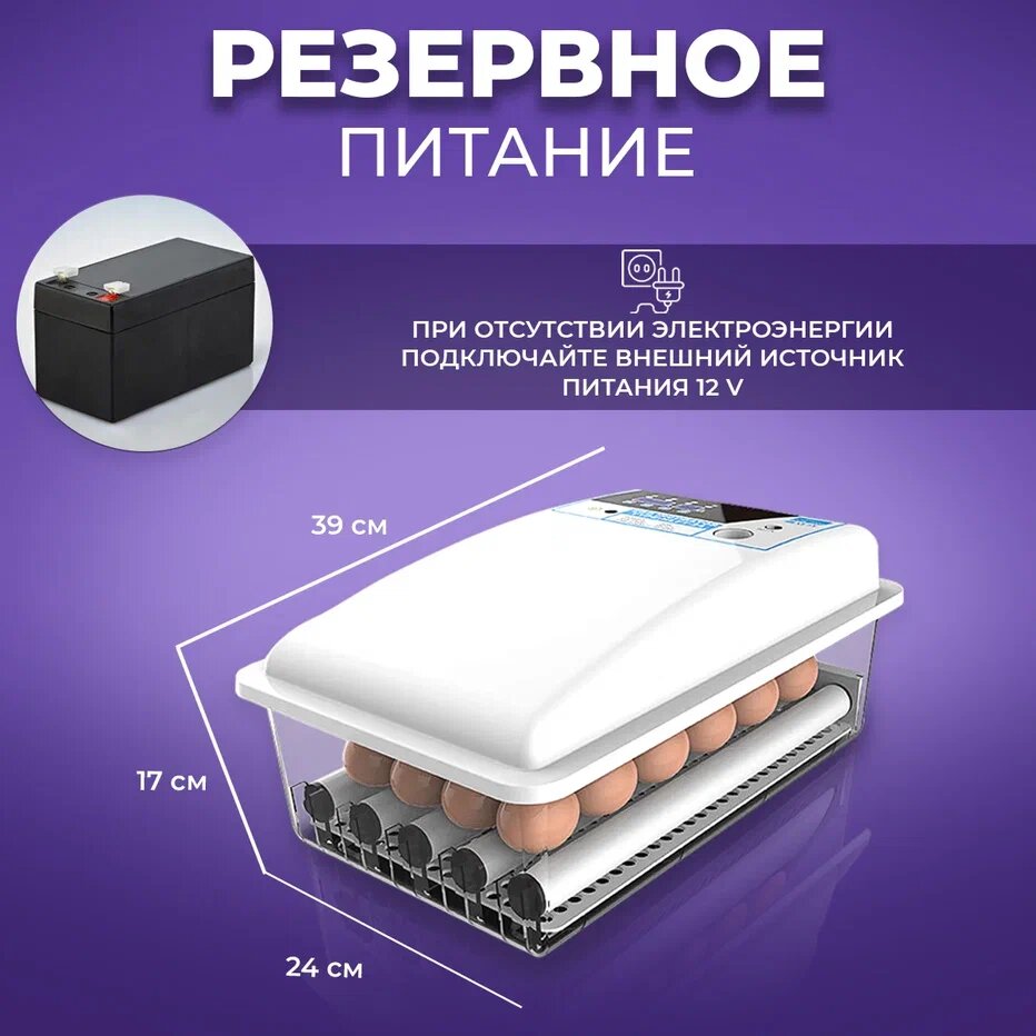 Инкубатор для яиц Mengke NLF-24 автоматический на 24 яйца — фото 1