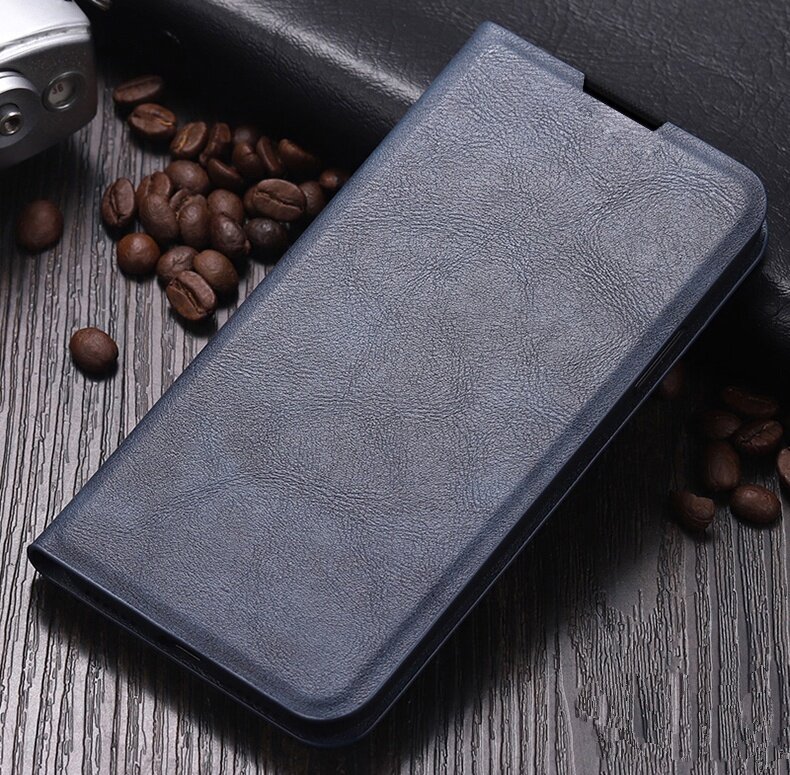 Чехол-книжка MyPads Robusto bello из импортной кожи с мульти-подставкой и визитницей для Honor 70 Pro / 70 Pro Plus синий