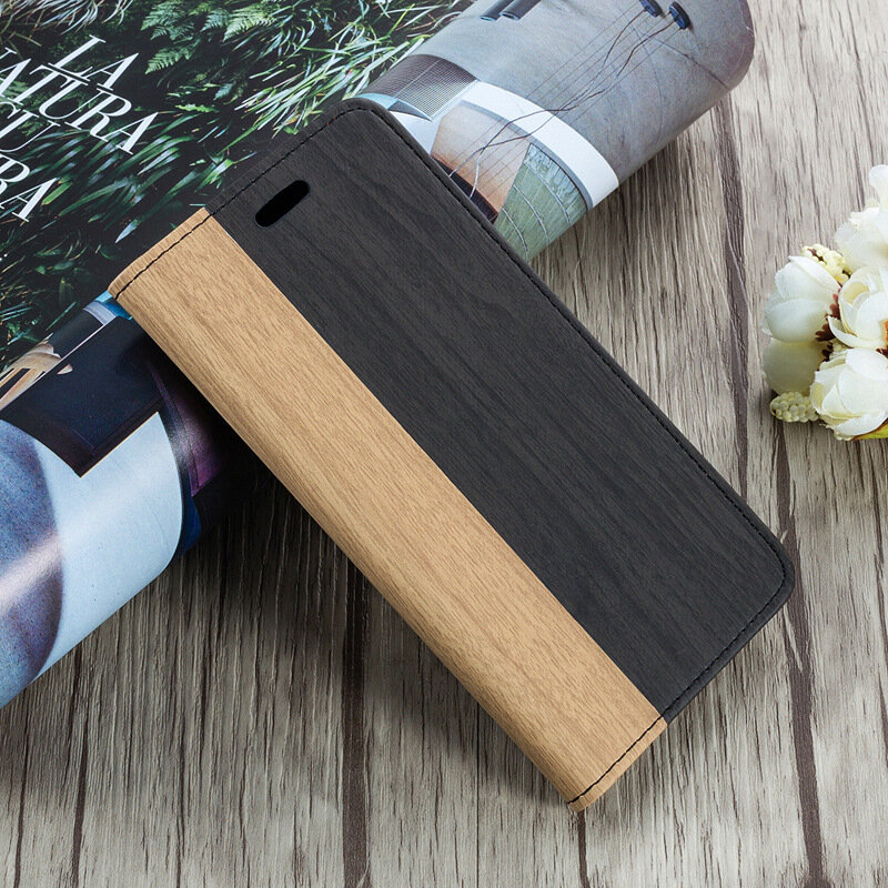 Чехол-книжка MyPads для Samsung Galaxy M54 водоотталкивающий анти-скользящий с мульти-подставкой с текстурой под дерево черный