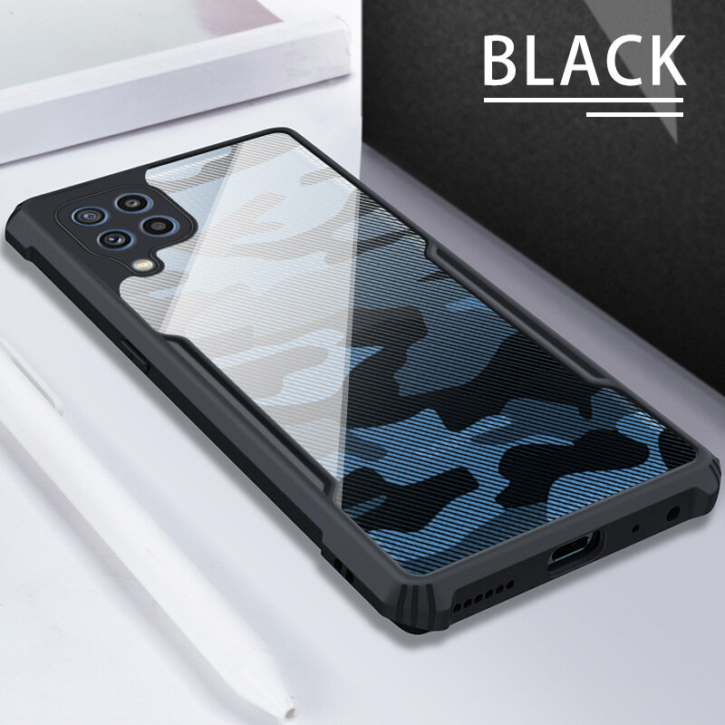 Чехол MyPads задняя панель-крышка-накладка для Samsung Galaxy M32 (SM-M325F) 2021 из качественного силикона с дизайном Камуфляж черная