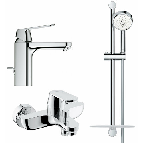 Комплект смесителей для ванны Grohe Eurosmart Cosmopolitan с донным клапаном смеситель для ванны grohe eurostyle cosmopolitan с душевым набором