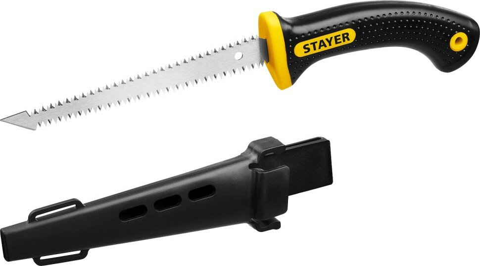 Изображение STAYER Cobra Double-8 150 мм выкружная мини-ножовка по гипсокартону с двухсторонним лезвием в ножнах ( 2-15170_z01 )