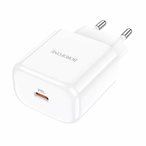 Сетевое зарядное устройство Адаптер Блок питания Borofone BN3 PD 20W Type-C USB-C белый