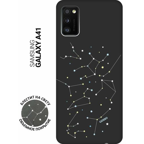 Ультратонкая защитная накладка Soft Touch для Samsung Galaxy A41 с принтом Constellations черная ультратонкая защитная накладка soft touch для samsung galaxy s21 с принтом constellations черная