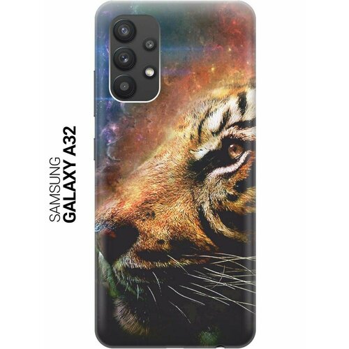 ультратонкий силиконовый чехол накладка для samsung galaxy s5 с принтом космический тигр Ультратонкий силиконовый чехол-накладка для Samsung Galaxy A32 с принтом Космический тигр