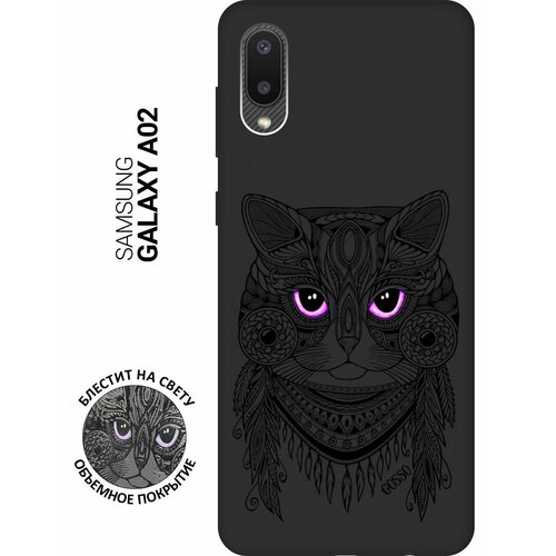 Ультратонкая защитная накладка Soft Touch для Samsung Galaxy A02 с принтом Grand Cat черная ультратонкая защитная накладка soft touch для huawei y6p с принтом grand cat черная