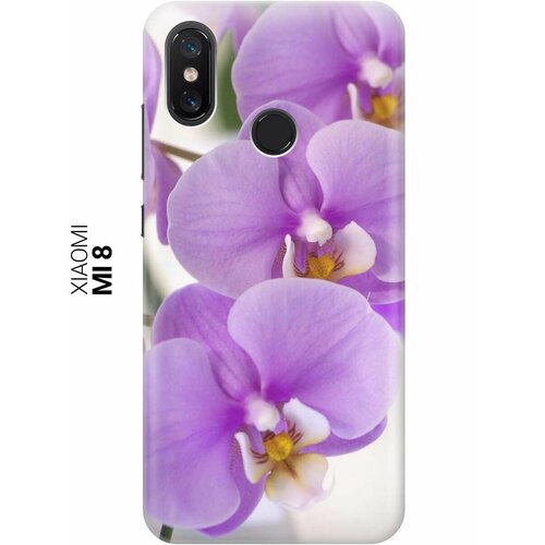 Ультратонкий силиконовый чехол-накладка для Xiaomi Mi 8 с принтом Сиреневые орхидеи ультратонкий силиконовый чехол накладка для xiaomi redmi k30 с принтом сиреневые орхидеи