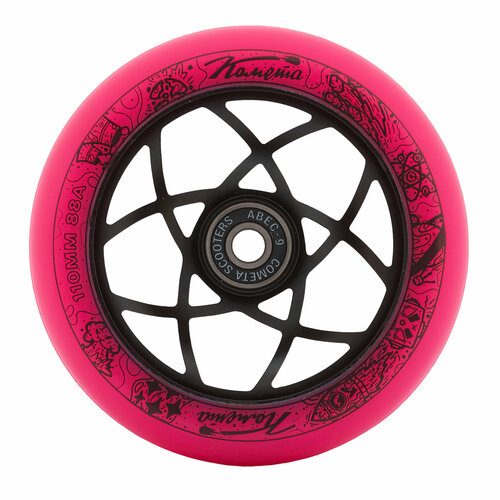 фото Колесо д/сам. комета атом 110/30 розовый / черный
