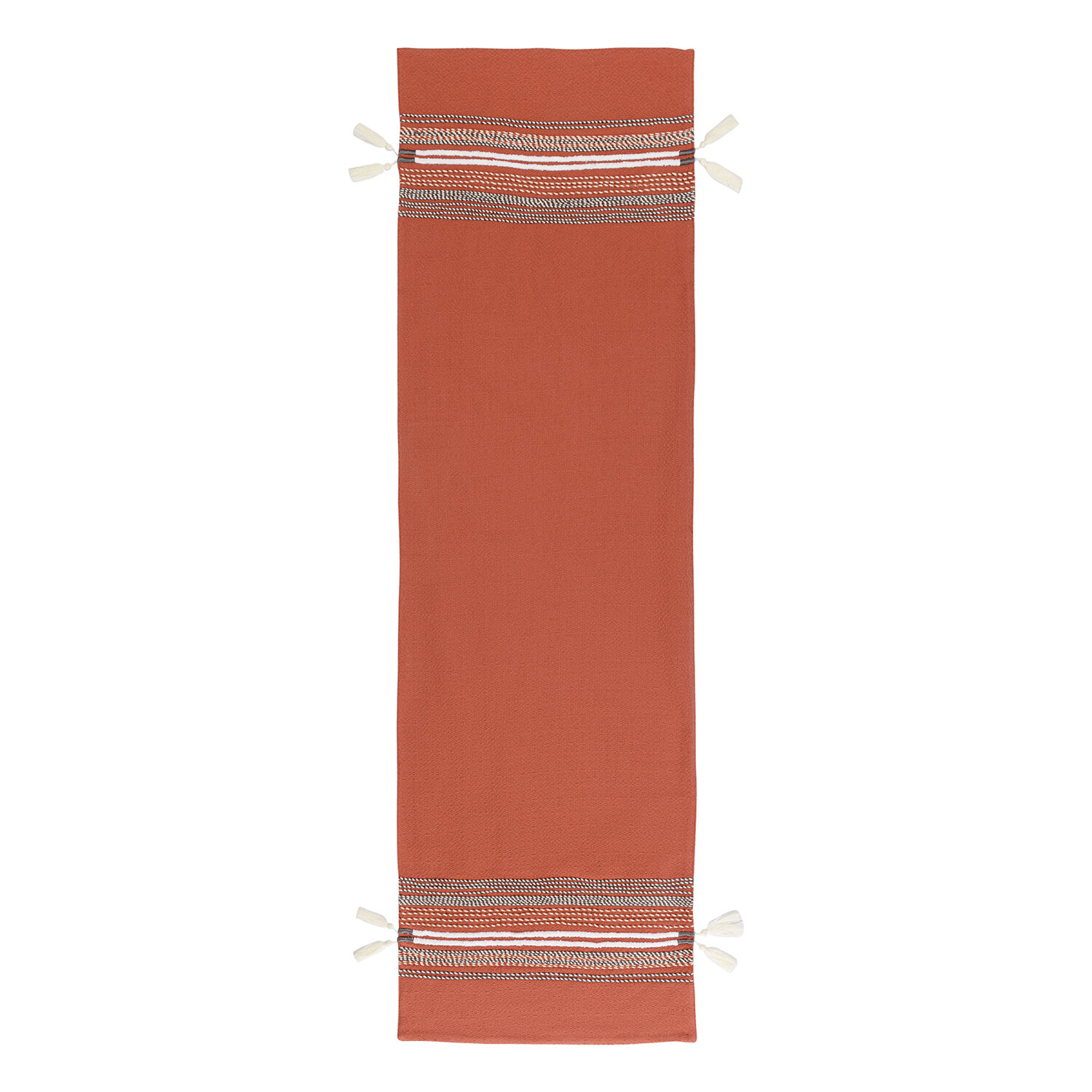 Дорожка салфетка на стол 45х150 см Braids из коллекции Ethnic тканевая с вышивкой терракотовая Tkano TK23-TR0002