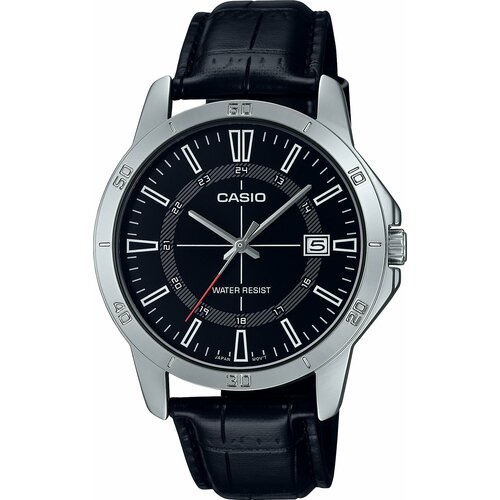 Наручные часы CASIO Collection MTP-V004L-1C, черный, серебряный наручные часы casio collection mtp v004l 1b2 коричневый бежевый