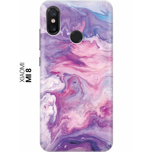 Ультратонкий силиконовый чехол-накладка для Xiaomi Mi 8 с принтом Purple Marble ультратонкий силиконовый чехол накладка для xiaomi redmi 4a с принтом purple marble