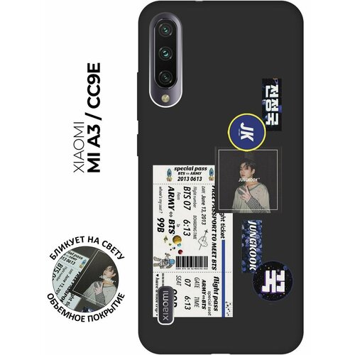 Матовый чехол BTS Stickers для Xiaomi Mi A3 / CC9e / Сяоми Ми А3 / Ми СС9е с 3D эффектом черный защитное стекло для xiaomi mi a3 mi cc9e сяоми ми а3 и ми сс9е