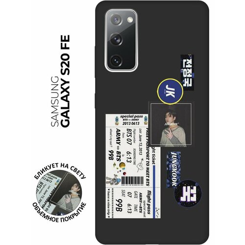 фото Матовый чехол bts stickers для samsung galaxy s20 fe / самсунг с20 фе с 3d эффектом черный bestluck