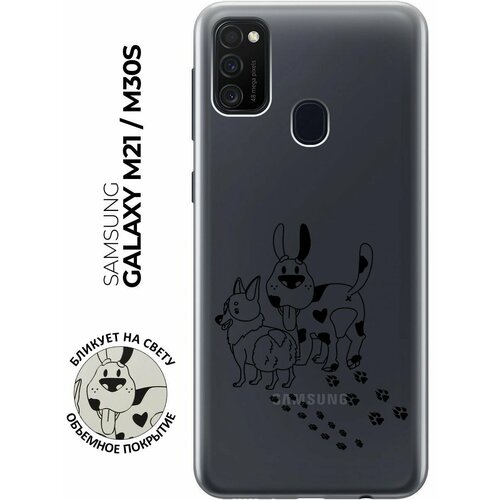 Чехол - накладка Transparent 3D для Samsung Galaxy M21 / M30s с принтом Funny doggies чехол накладка transparent для samsung galaxy note 20 ultra с 3d принтом funny doggies