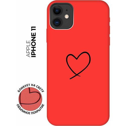 Силиконовый чехол на Apple iPhone 11 / Эпл Айфон 11 с рисунком Heart Soft Touch красный силиконовый чехол на apple iphone 11 эпл айфон 11 с рисунком no soft touch красный