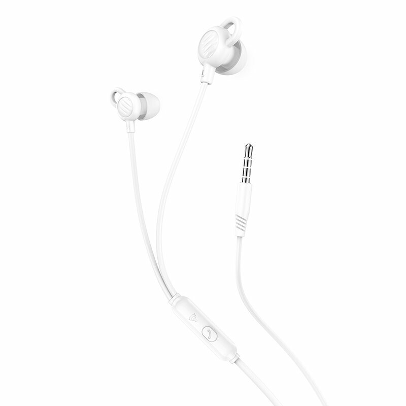 Проводные наушники вакуумные HOCO M89 Comfortable universal, AUX Jack 3.5mm, 1.2 м, белый