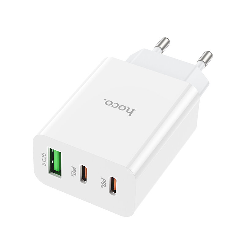 Сетевое зарядное устройство HOCO C99A 2xUSB + 1xUSB Type-C, 3.0A, 20W, белый