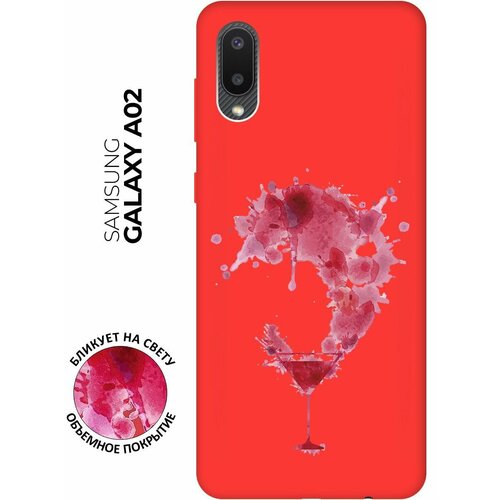 Матовый чехол Cocktail Splash для Samsung Galaxy A02 / Самсунг А02 с 3D эффектом красный матовый чехол cocktail splash для samsung galaxy a03s самсунг а03с с 3d эффектом красный