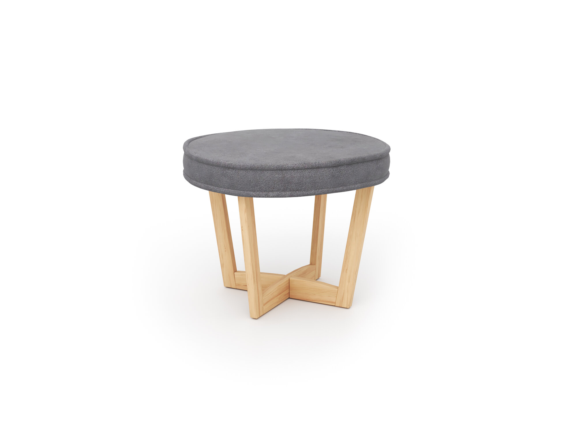 Круглый мягкий пуф Soft Element Вильсон на ножках, в прихожую, пуфик для ног, велюр, серый, стиль современный лофт