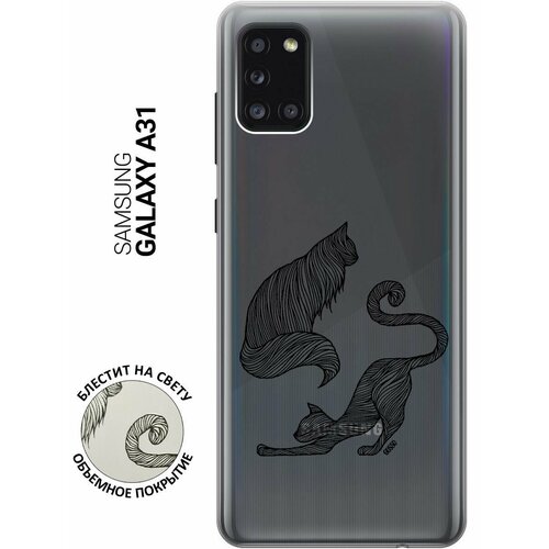 Ультратонкий силиконовый чехол-накладка для Samsung Galaxy A31 с 3D принтом Lazy Cats ультратонкий силиконовый чехол накладка для samsung galaxy m31 с 3d принтом lazy cats