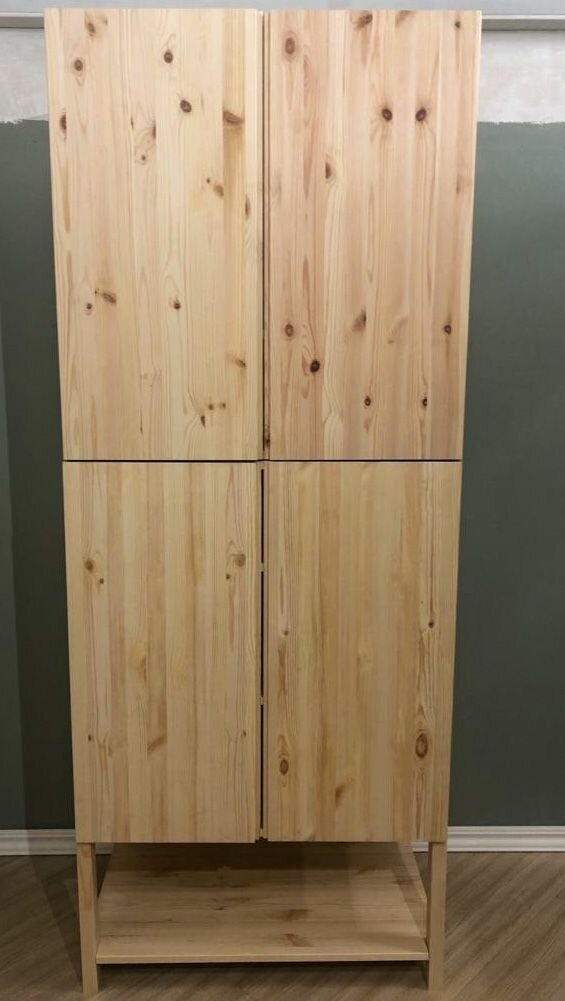 Система для хранения IKEA Ivar, комбинация из двух распашных шкафов Икеа Ивар на ножках (подставка IKEA Ivar), 80х30х202 см