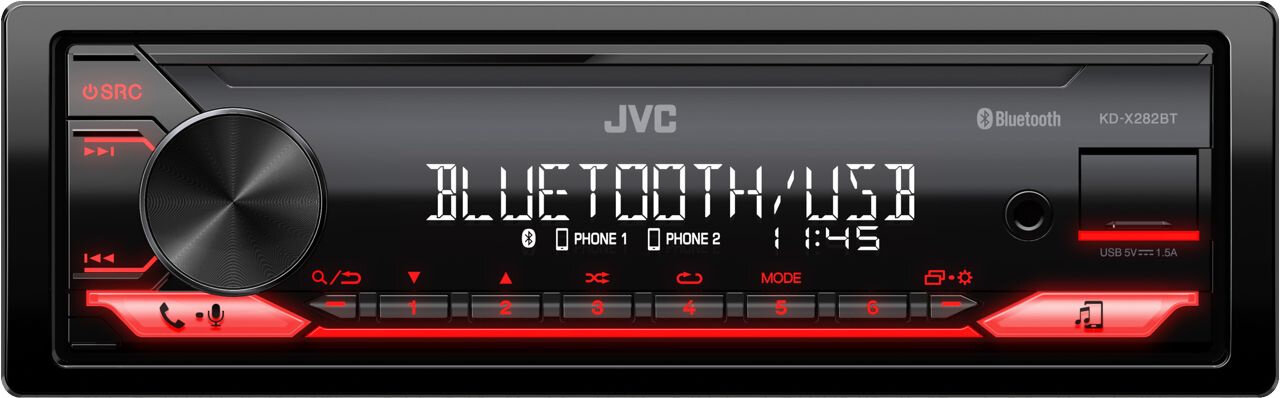 Автомагнитола JVC KD-X282BT 1DIN 4x50Вт v4.2 RDS