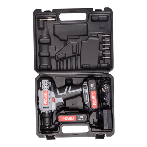 Шуруповерт аккумуляторный Ресанта ДА-50Л2-18А 18В 2 АКБ кейс 659000₽