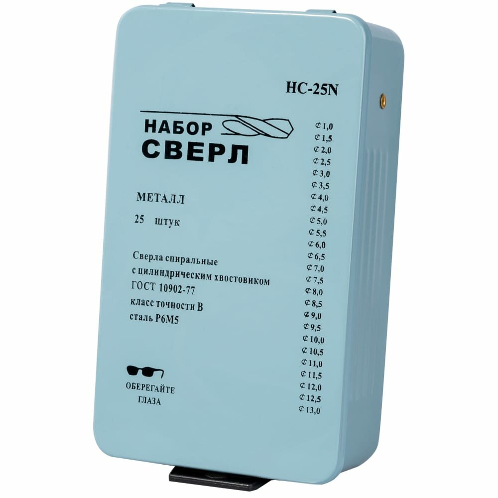 Изображение Набор сверл по металлу НС25 (25 шт; от 1 до 13 мм, шаг 0.5 мм) Gigant GT-157