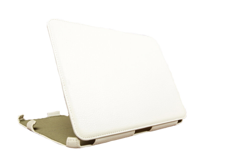 Чехол MyPads для Samsung Galaxy Tab 3 10.1 P5200/P5210 с мульти-подставкой и держателем для руки белый кожаный "Deluxe" Италия