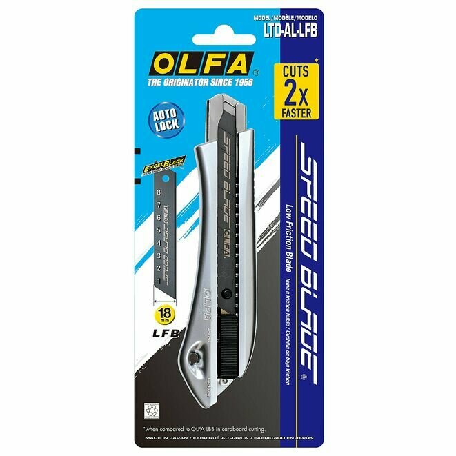 OLFA нож с выдвижным сегментированным лезвием автофиксатор 18мм
