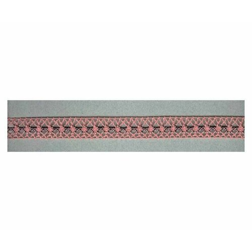 Мерсеризованное хлопковое кружево, 20 мм, цвет пыльно-розовый, 30 метров