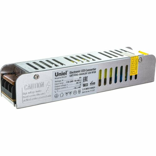 Блок питания Uniel UET-VAS-060A20 блок питания uniel 12v 360w ip20 30a uet vas 360a20 12v ip20 ul 00002434