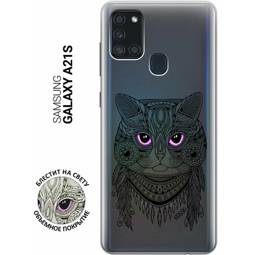 Ультратонкий силиконовый чехол-накладка ClearView 3D для Galaxy A21s с принтом Grand Cat ультратонкий силиконовый чехол накладка clearview 3d для samsung galaxy s21 ultra с принтом grand cat