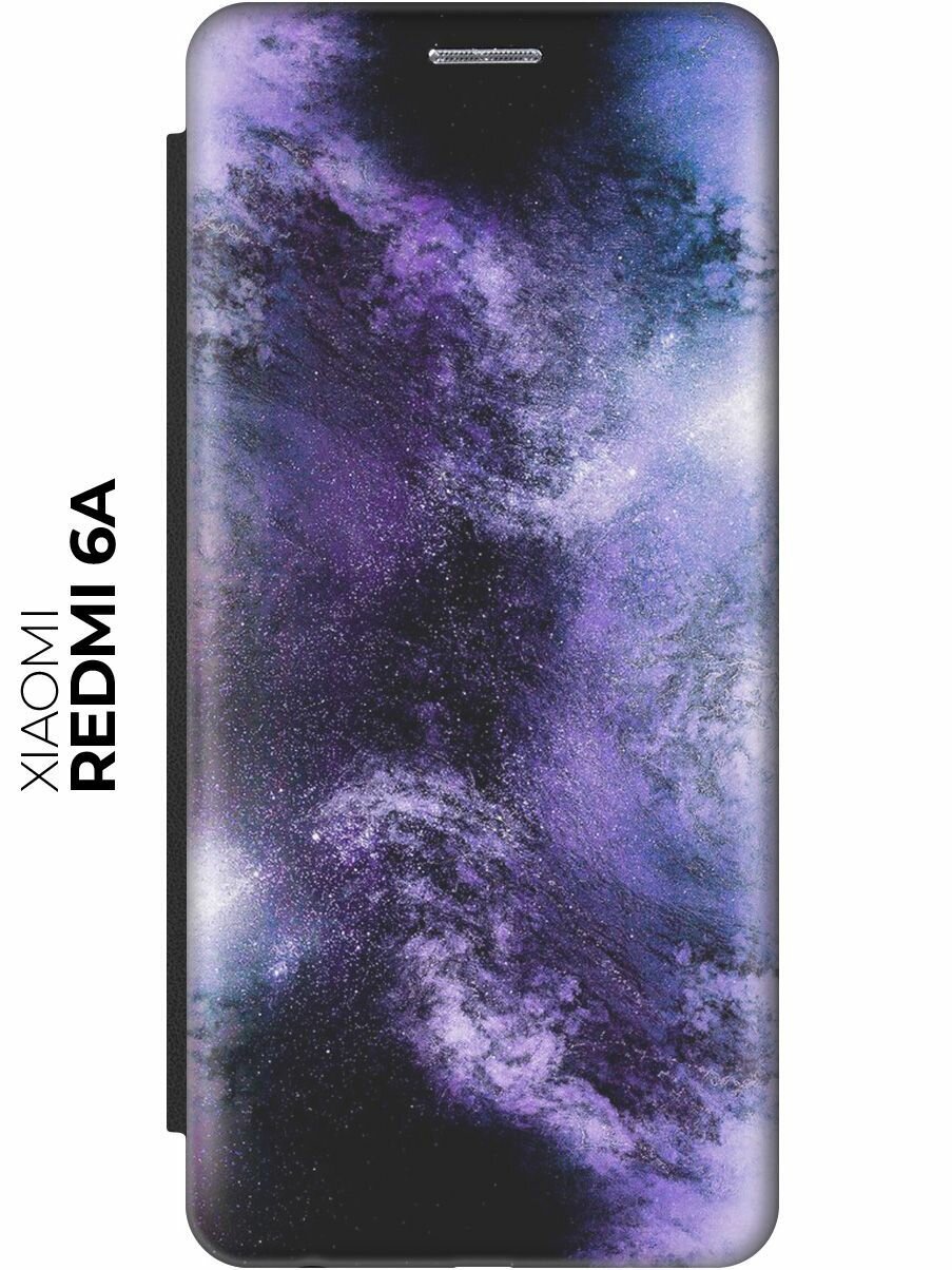 Чехол-книжка Космическое свечение на Xiaomi Redmi 6A / Сяоми Редми 6А черный