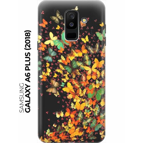 RE: PAЧехол - накладка ArtColor для Samsung Galaxy A6 Plus (2018) с принтом Взрыв бабочек силиконовый чехол на samsung galaxy a6 plus 2018 кассеты для самсунг галакси а6 плюс