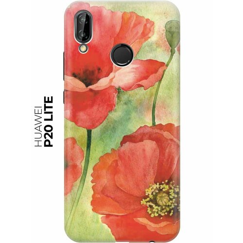 RE: PAЧехол - накладка ArtColor для Huawei P20 Lite с принтом Алые маки re paчехол накладка artcolor для honor 8x с принтом алые маки