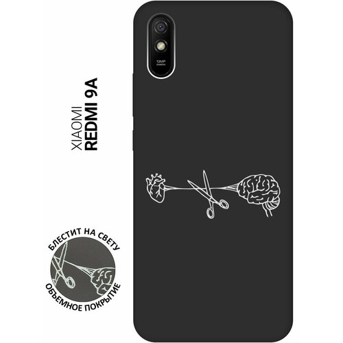 Матовый Soft Touch силиконовый чехол на Xiaomi Redmi 9A, Сяоми Редми 9А с 3D принтом Cut It W черный матовый soft touch силиконовый чехол на xiaomi redmi 12 сяоми редми 12 с 3d принтом cut it w черный