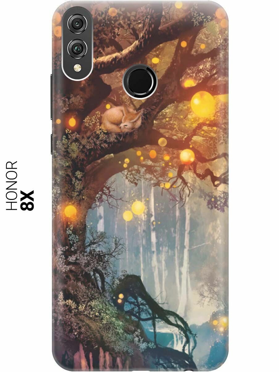 GOSSO Ультратонкий силиконовый чехол-накладка для Honor 8X с принтом "Лиса на древе"