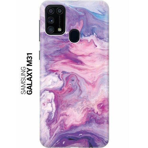 Ультратонкий силиконовый чехол-накладка ClearView для Samsung Galaxy M31 с принтом Purple Marble ультратонкий силиконовый чехол накладка clearview для xiaomi redmi 9 с принтом purple marble