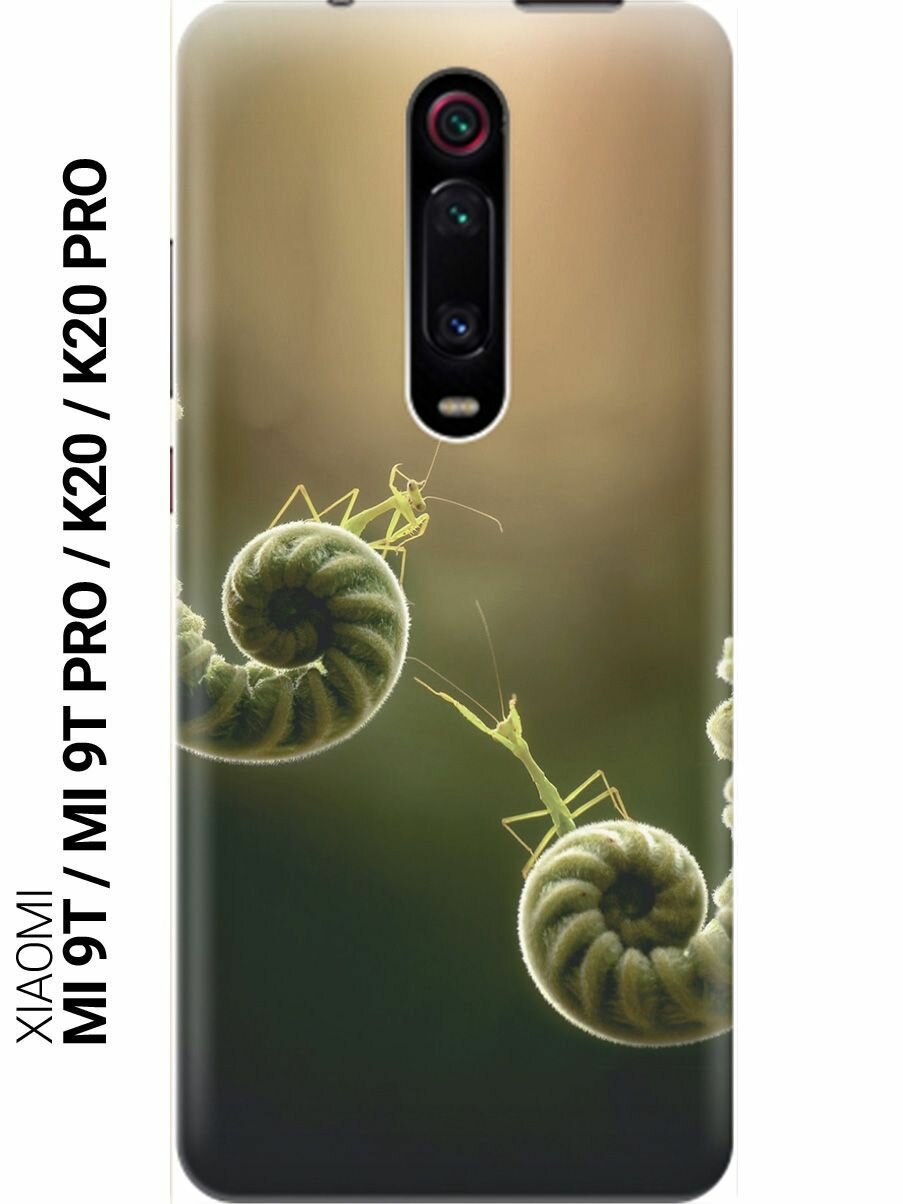 Ультратонкий силиконовый чехол-накладка для Xiaomi Mi 9T / Mi 9T Pro / K20 / K20 Pro с принтом "Пара богомолов"