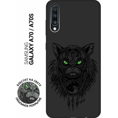 Ультратонкая защитная накладка Soft Touch для Samsung Galaxy A70, A70s с принтом Shaman Cat черная ультратонкая защитная накладка soft touch для samsung galaxy a70 a70s с принтом shaman cat черная