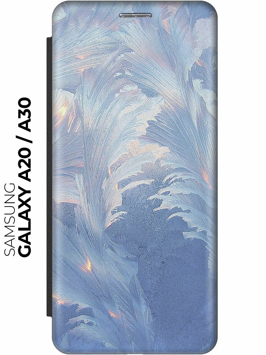 Чехол-книжка Изморозь на Samsung Galaxy A20 / A30 / Самсунг А20 / А30 черный