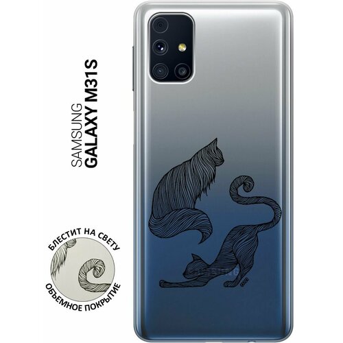 Ультратонкий силиконовый чехол-накладка Transparent для Samsung Galaxy M31S с 3D принтом Lazy Cats ультратонкий силиконовый чехол накладка transparent для samsung galaxy a40 с 3d принтом lazy cats
