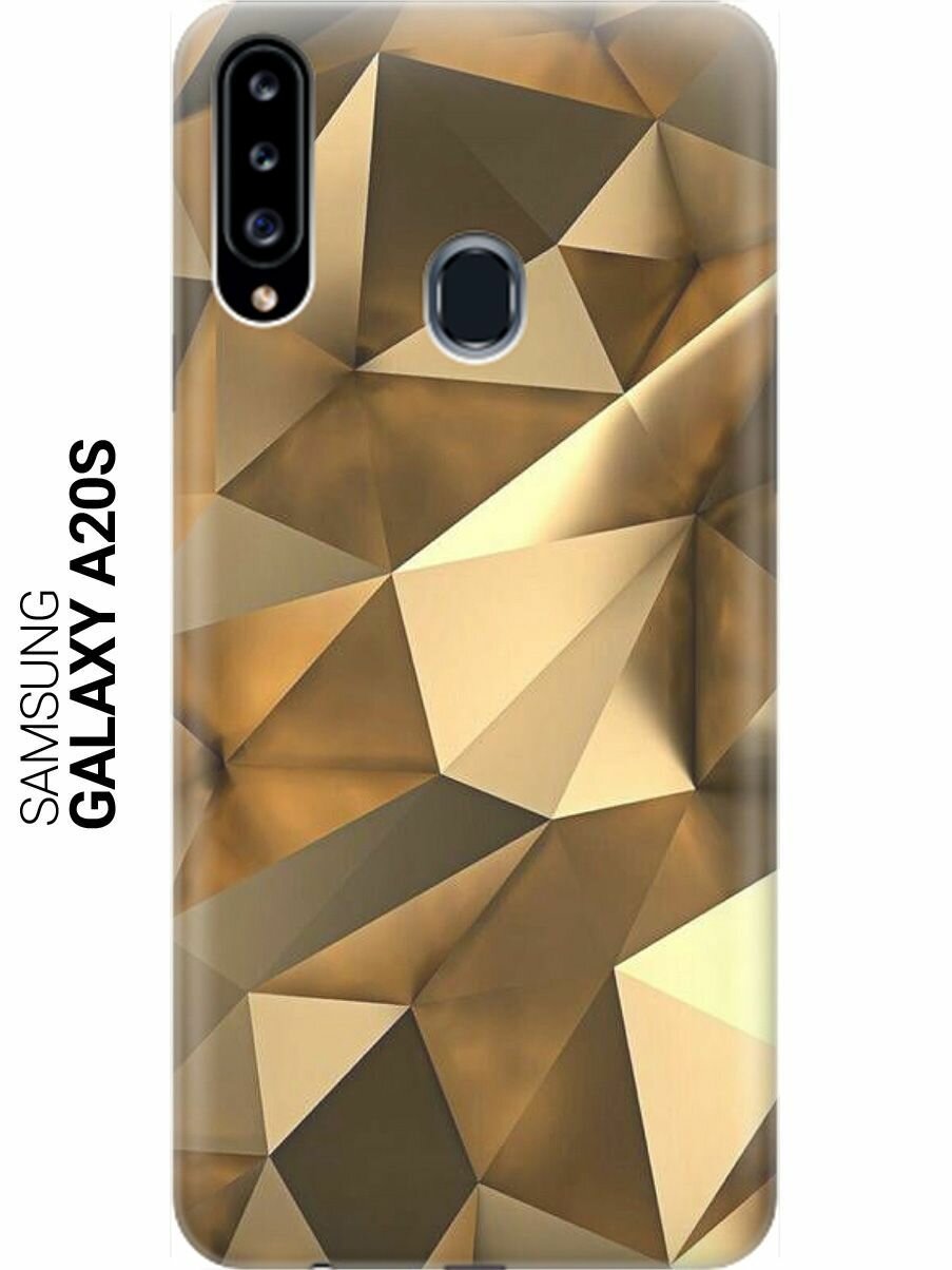 Ультратонкий силиконовый чехол-накладка для Samsung Galaxy A20s с принтом "Бронзовые грани"
