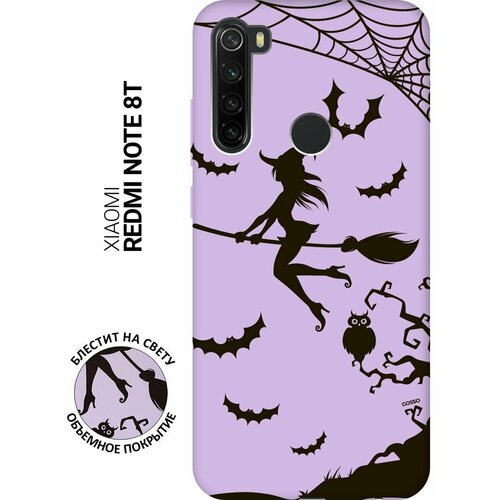 Силиконовая чехол-накладка Silky Touch для Xiaomi Redmi Note 8T с принтом Witch on a Broomstick сиреневая силиконовая чехол накладка silky touch для xiaomi mi 10 с принтом witch on a broomstick красная