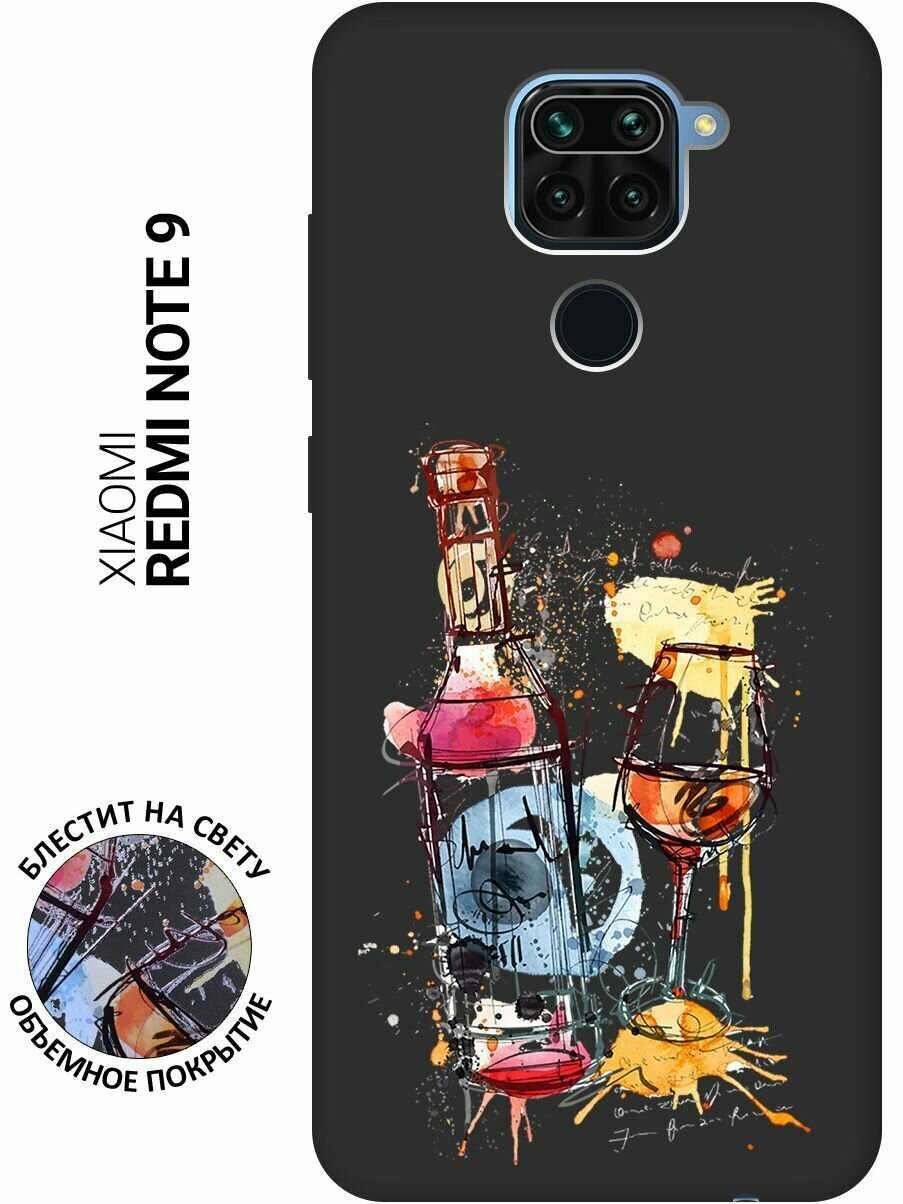 Ультратонкая защитная накладка Gleam 3D для Xiaomi Redmi Note 9 с принтом "Акварельное вино"