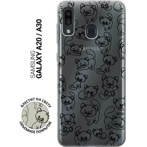 Ультратонкий силиконовый чехол-накладка для Samsung Galaxy A20, A30 с 3D принтом Cute Kitties ультратонкий силиконовый чехол накладка для samsung galaxy s10 plus с 3d принтом cute kitties